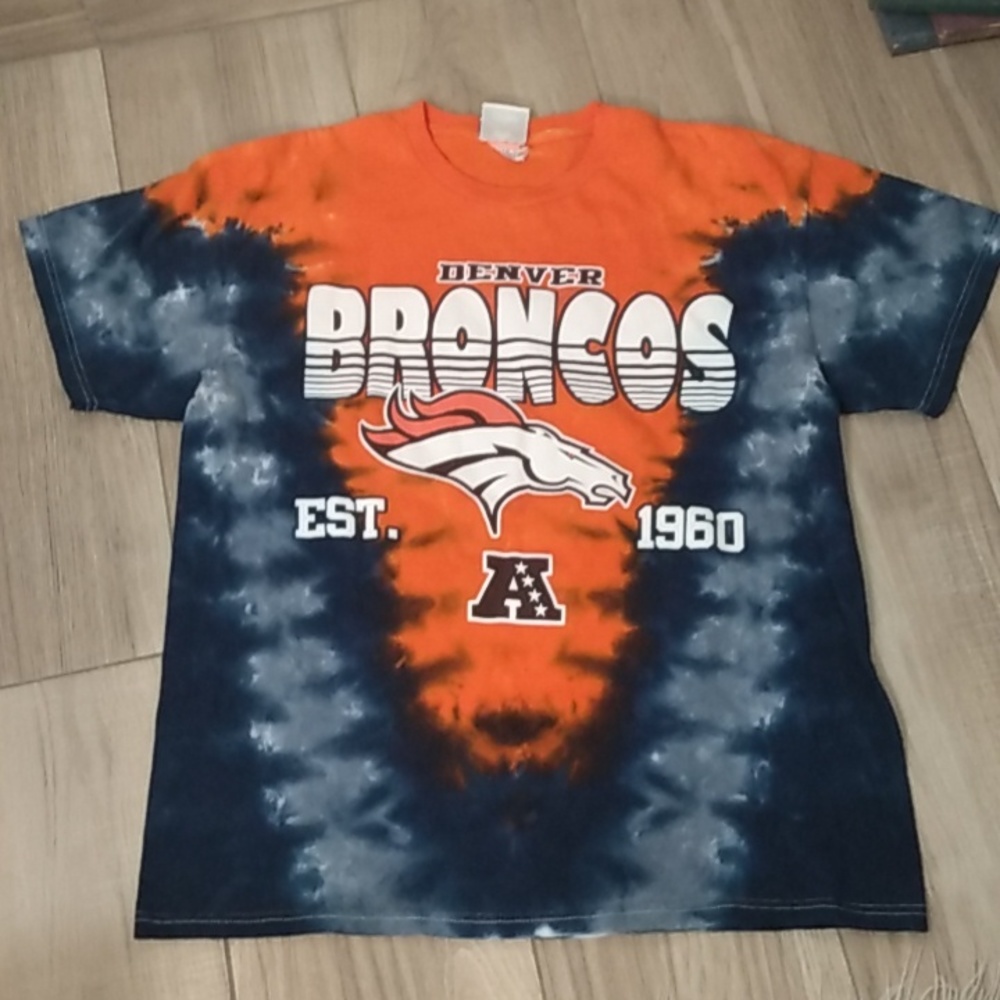 NFL Team Apparel tye dye Denver Broncos T shirt